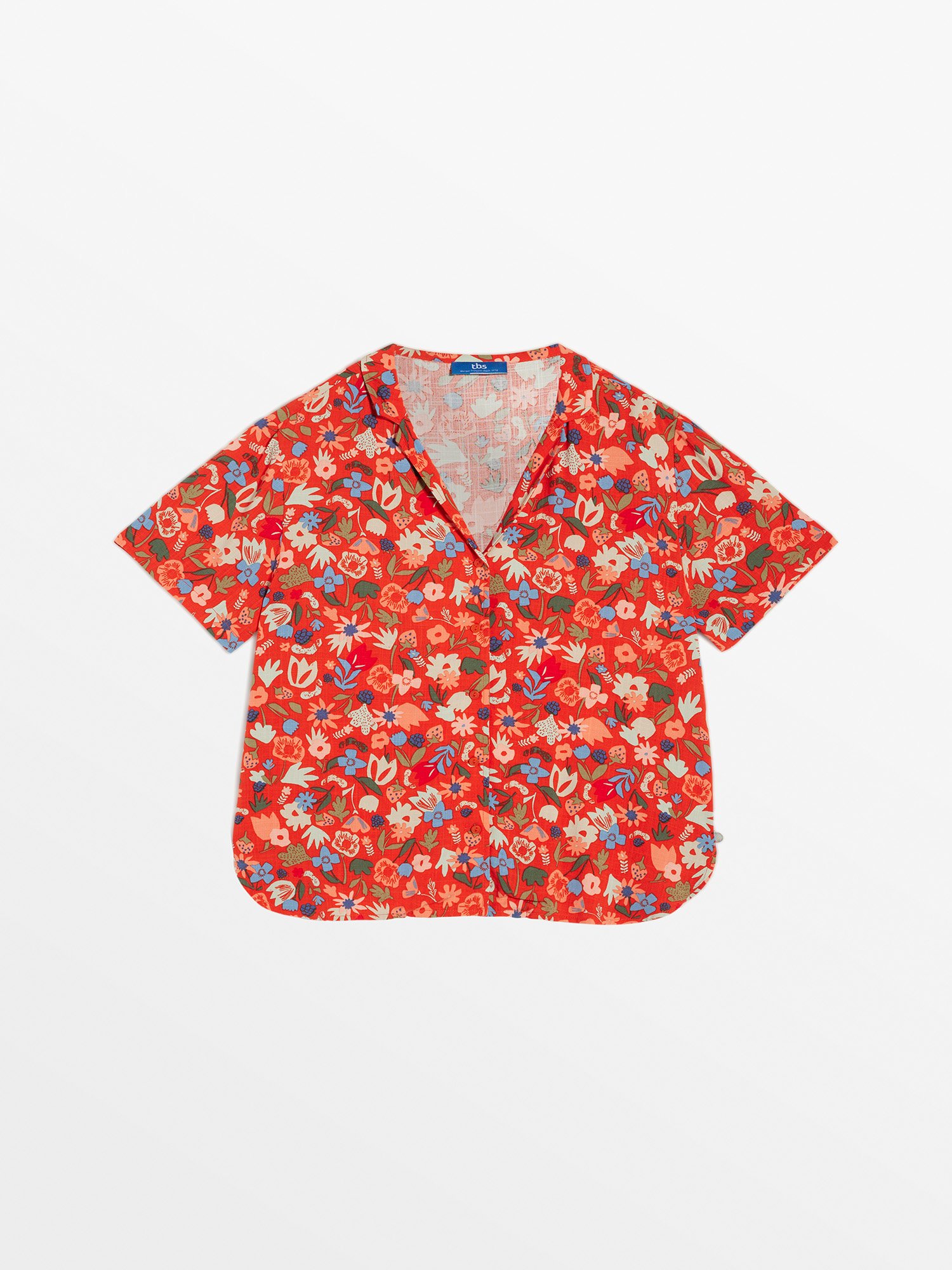 Chemise Femme A Fleurs Rouge