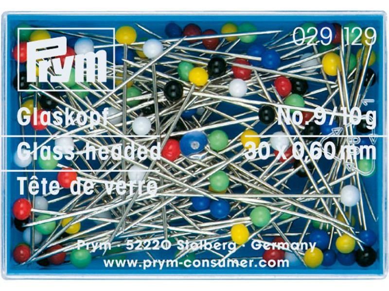 Prym Buntkopf-Stecknadel Glas, Stahl, gehärtet