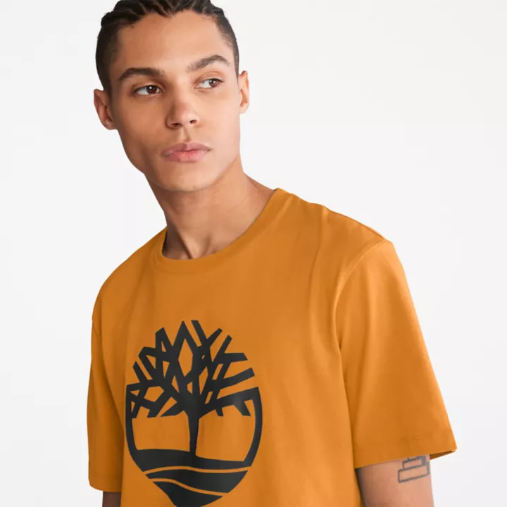 T-shirt Kennebec River Tree à logo pour homme en jaune