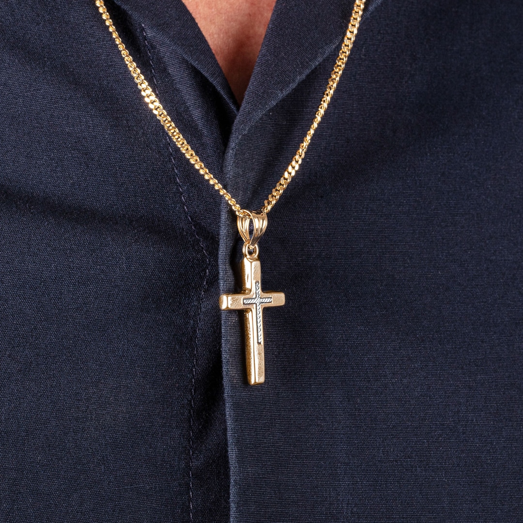Anhänger 750/18 K Gelbgold Kreuz 29 x 17mm