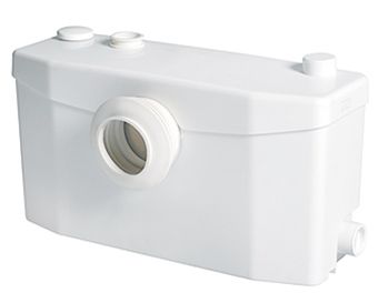 Sanibroyeur Saniplus fecaliënvermaler en pompsysteem Saniplus v. toilet, bidet, wastafel en douche 512x181x270mm inlaatzijde 1xDN100 3xDN40 wit