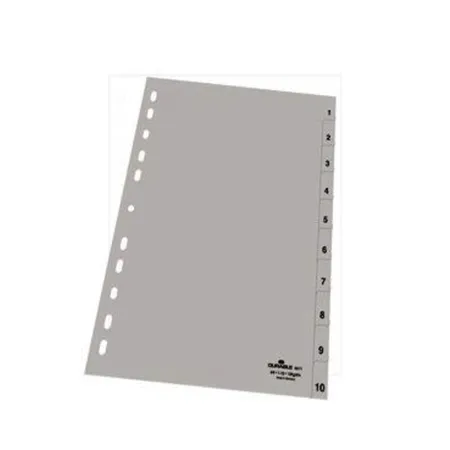 Durable 651110 Register mit geprägtenr Taben, 1-10, grau