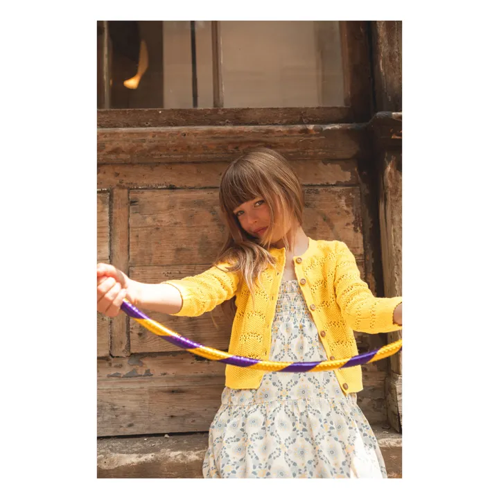 Louis Louise Cardigan Mayo Maille Ajourée | Jaune