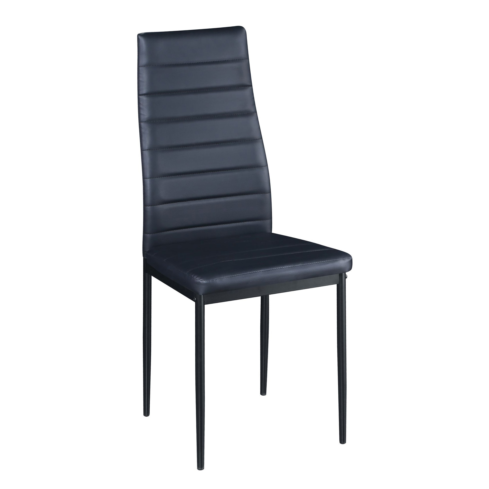 Esszimmerstuhl Leder TIM 4er Set schwarz