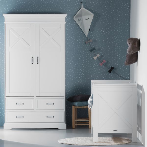 Kidsmill Savigno Kledingkast 2-Deurs Met Kruis Wit