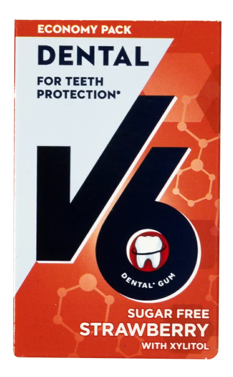 V6 Dental Care Strawberry - 50 stk.