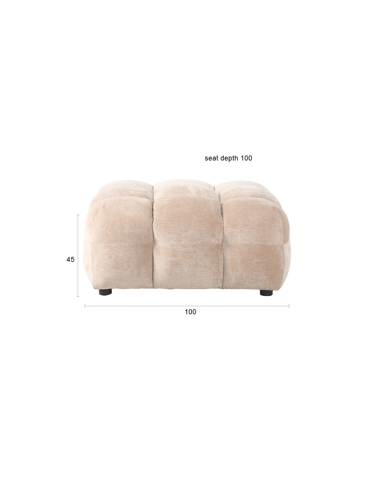 Hocker Hackman Velours Beige