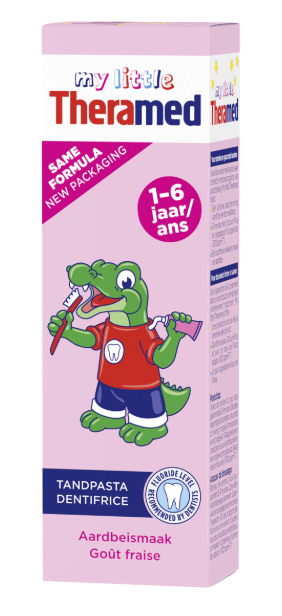 Theramed Tandpasta Aardbei Junior 1-6 Jaar Aardbeismaak 50ml