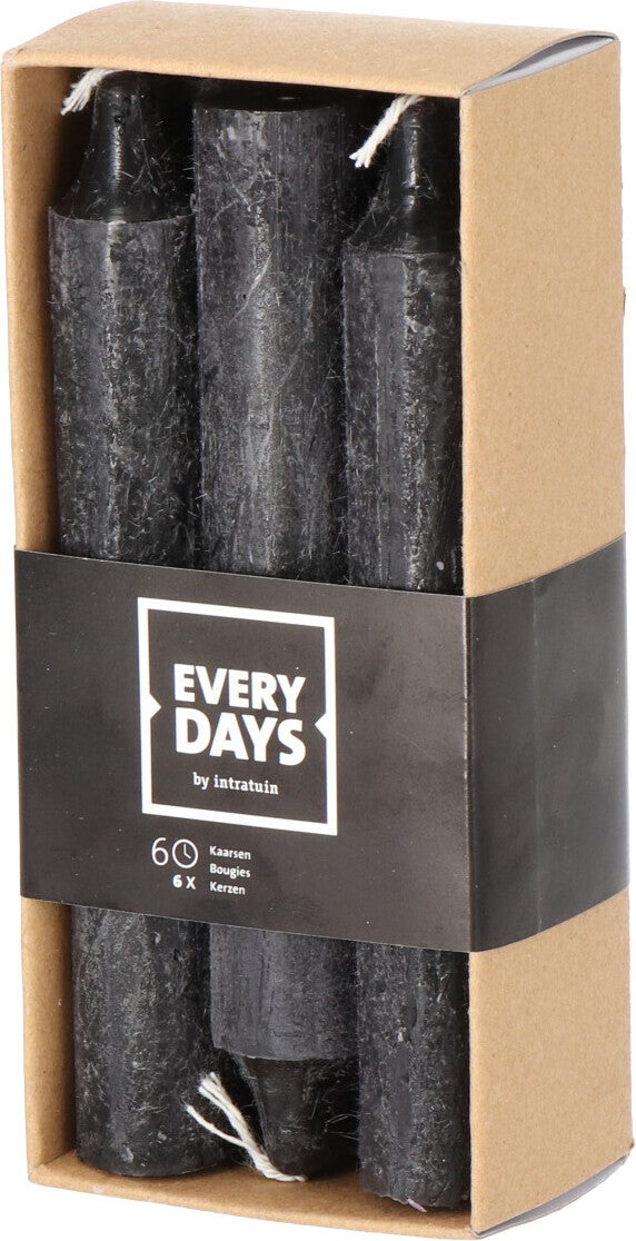 Everydays dinerkaars Rustic zwart 6 uur 6 stuks