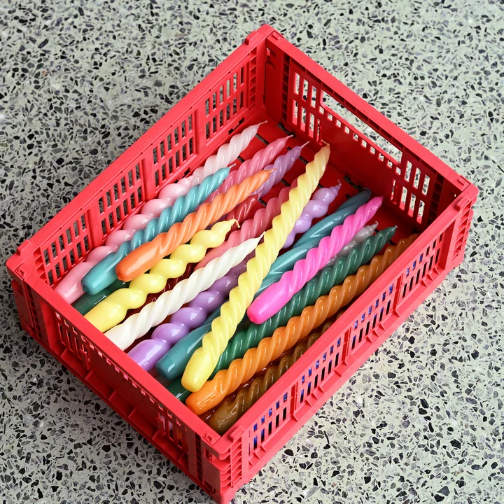 HAY - Spiral Stabkerzen mini, H 14 cm, hellgrün (10er-Set)