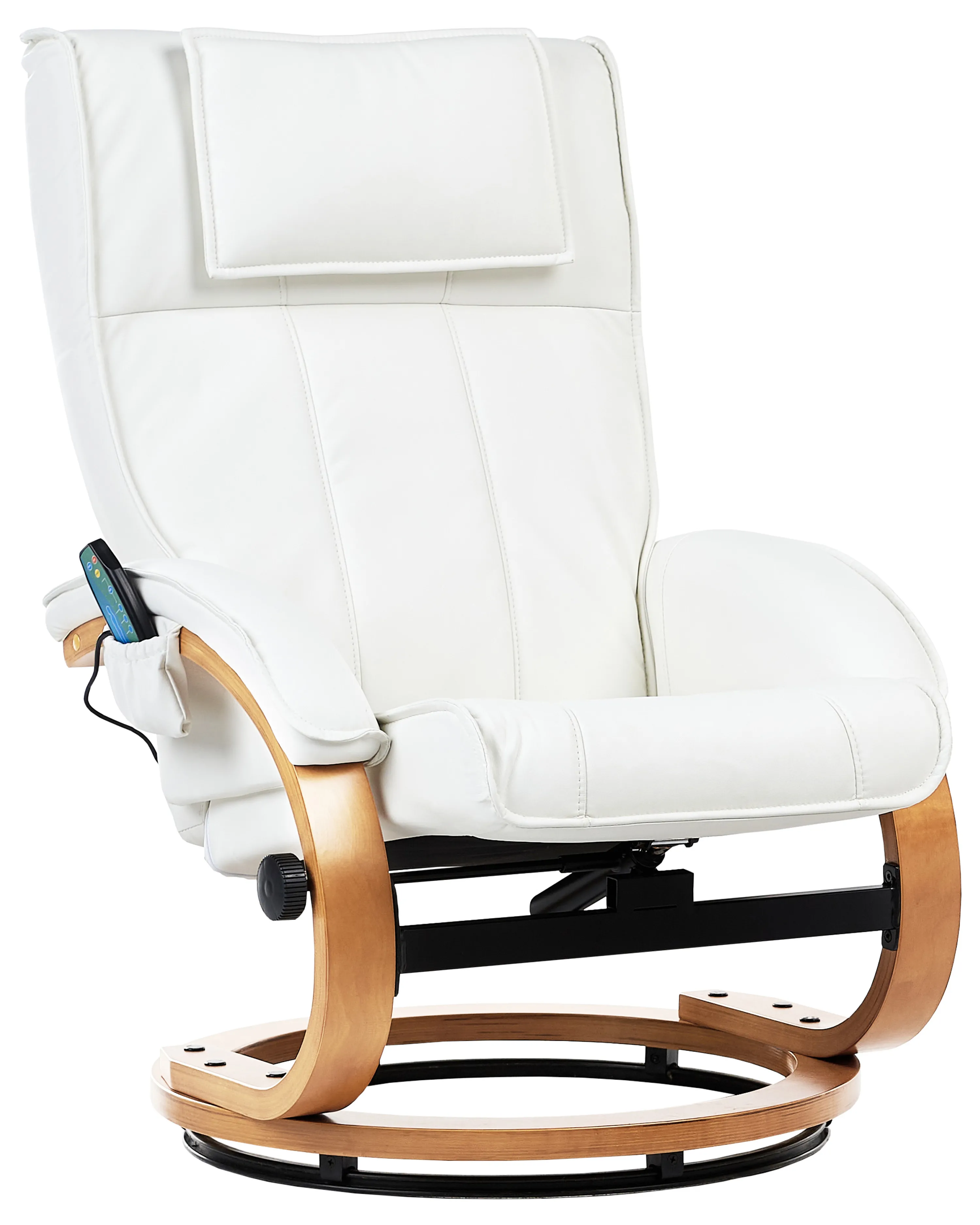 Massagestoel MAJESTIC met voetenbank Kunstleer Wit