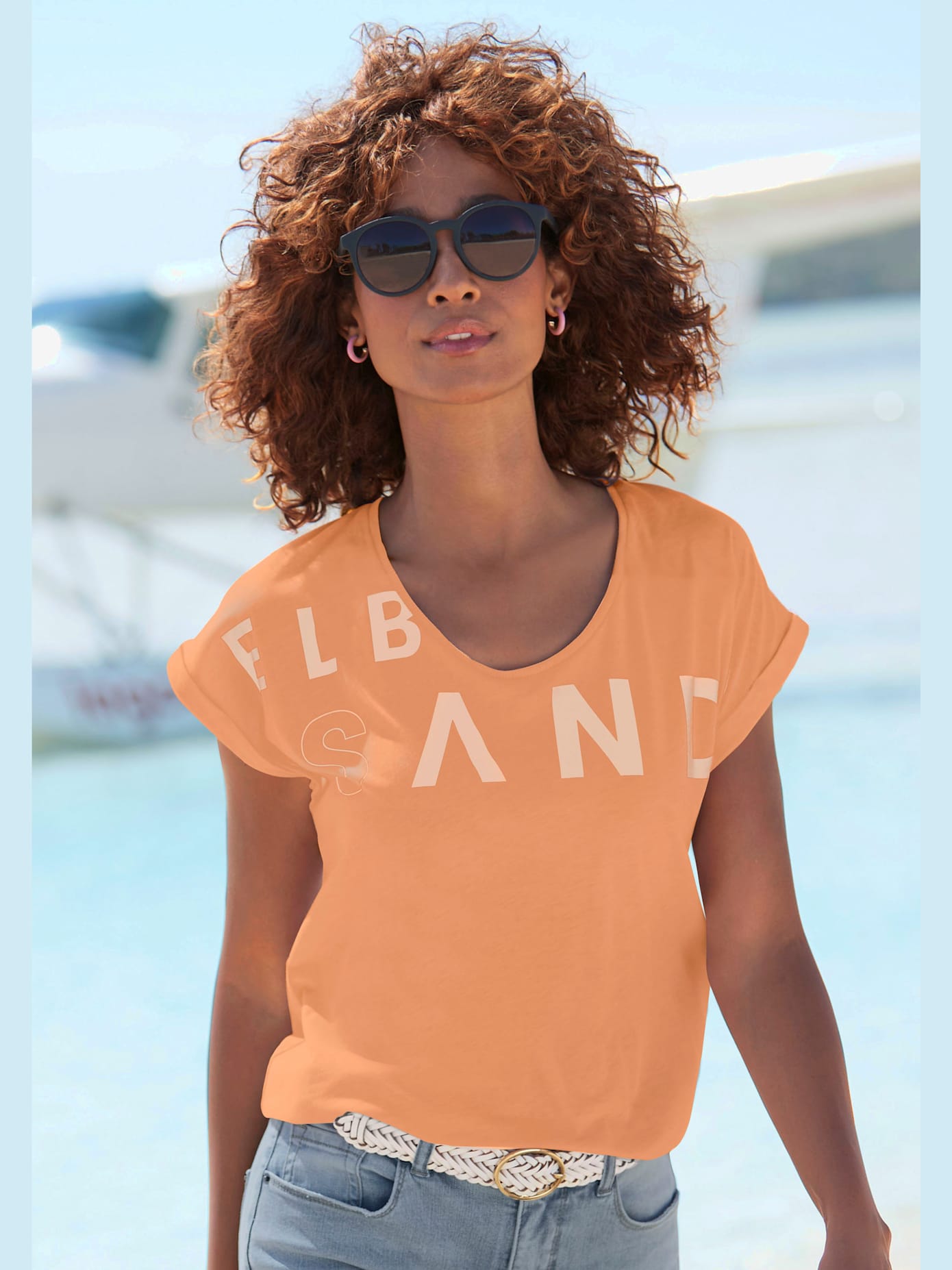 T-shirt encolure côtelée