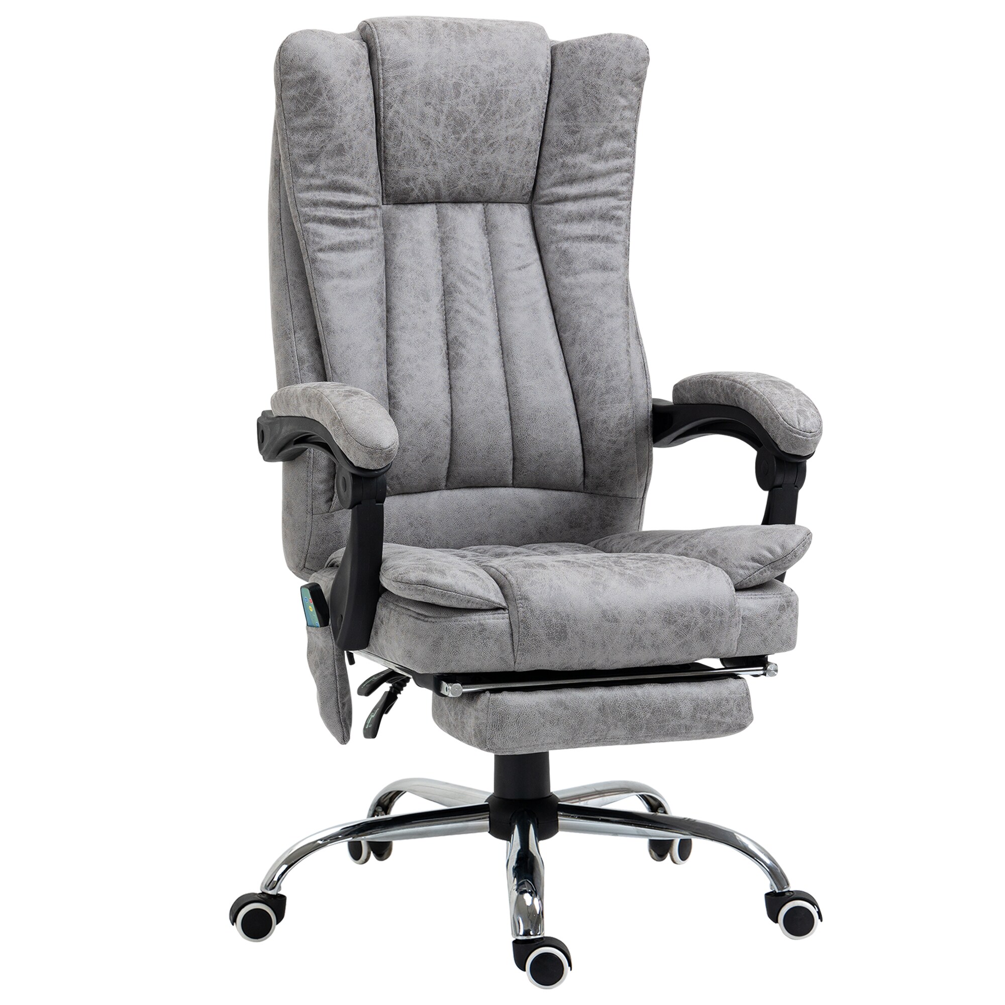 HOMCOM Bürostuhl mit Massage und Heizfunktion grau 62 x 67 x 113-120 cm (LxBxH)
