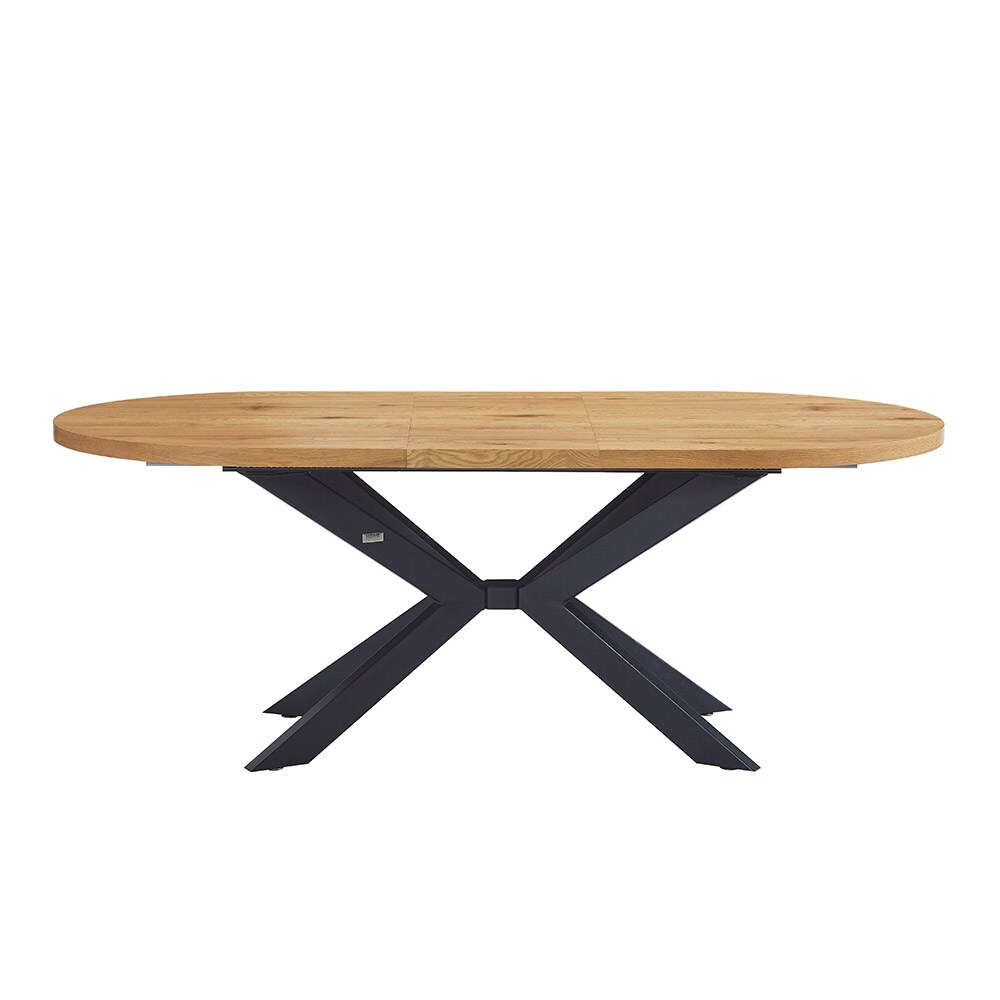 HOME DELUXE Esstisch Oval Ausziehbar AVENTI inkl. Sternfuß - 160 x 100 cm - versch. Farben - Light Oak