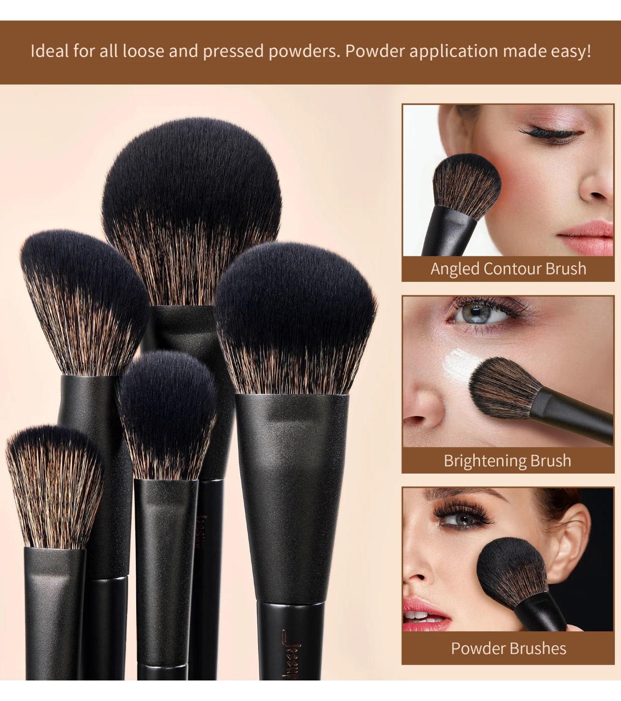 Jessup Beauty - *Collection III* - Conjunto de pincéis com caixa - Elegant Black
