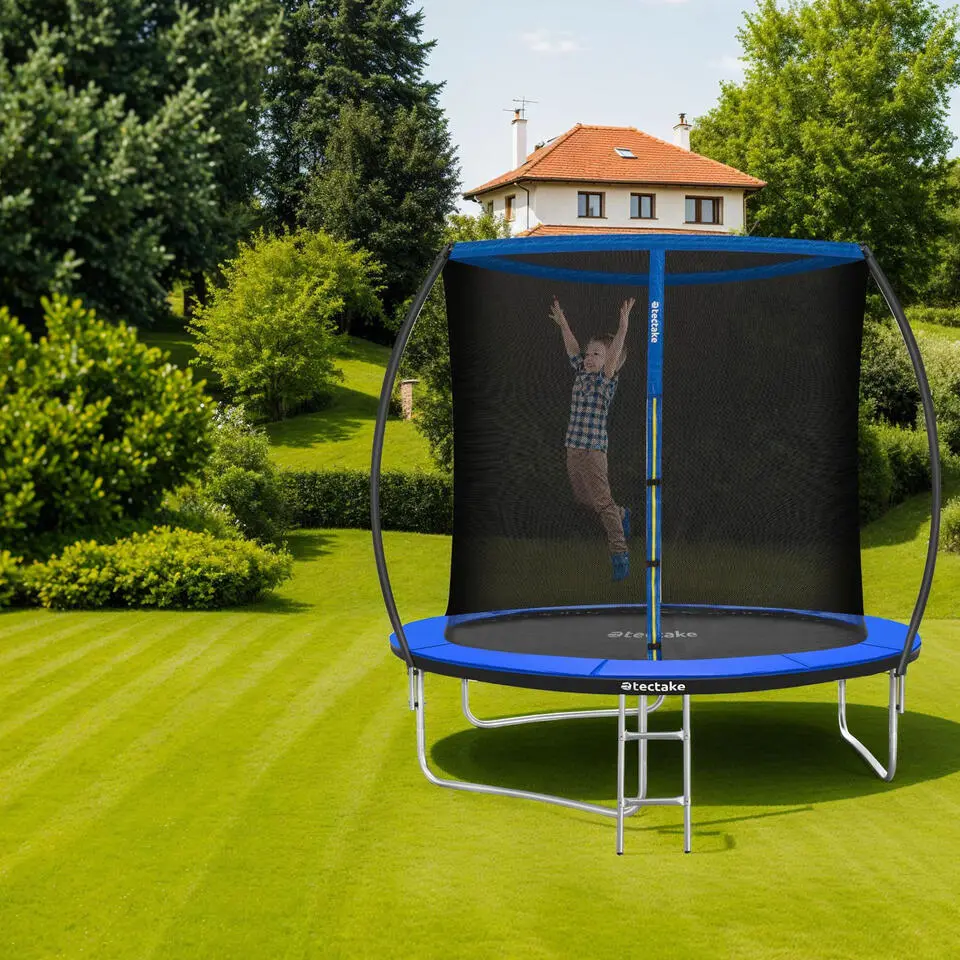 tectake Trampoline Jumpy met veiligheidsnet, Zwart/blauw