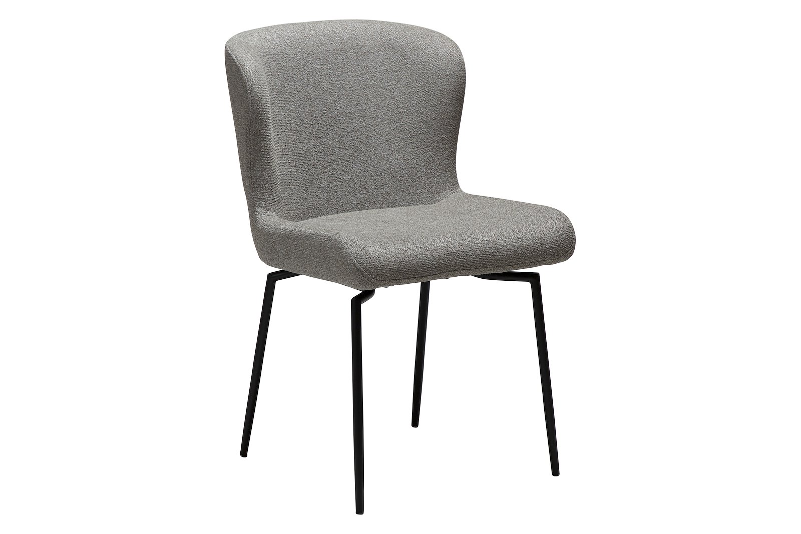 Glam spisestol Med sving og autoretur. Tekstil Bouclé Pebble Earth med sorte ben