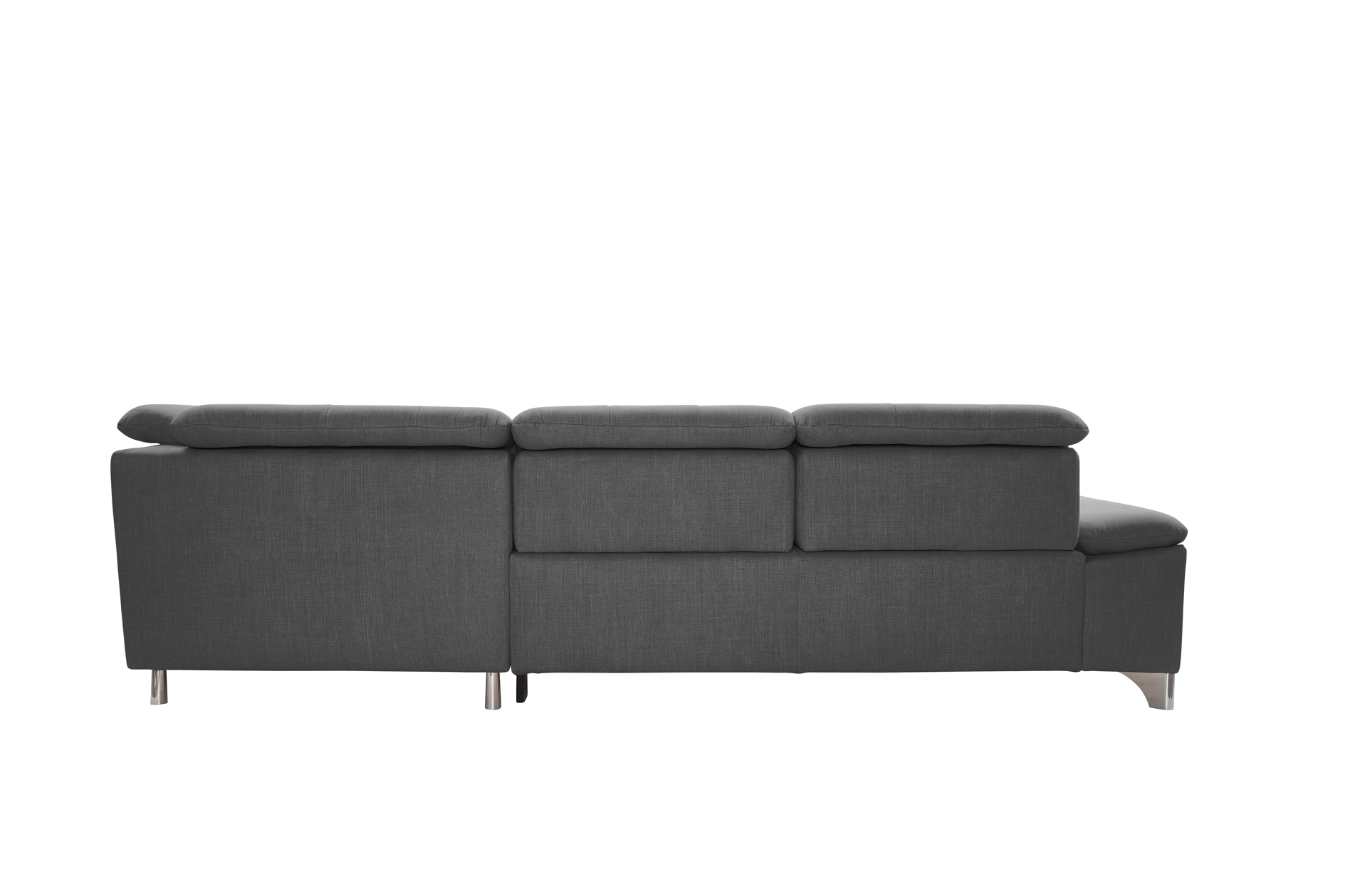 polsterpower Ecksofa - Miro grau - Basismodell - Ottomane rechts
