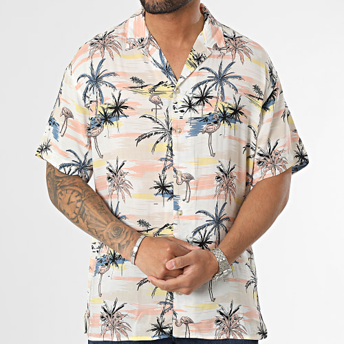 Chemise Manches Courtes Tropic Blanc Floral