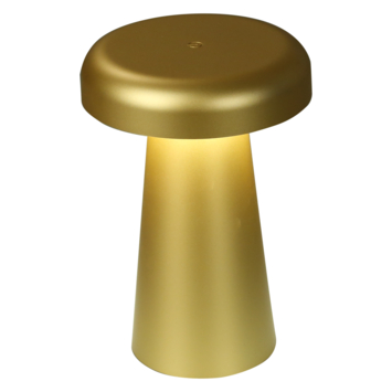Tafellamp Myco draadloos LED 3W USB oplaadbaar, messing