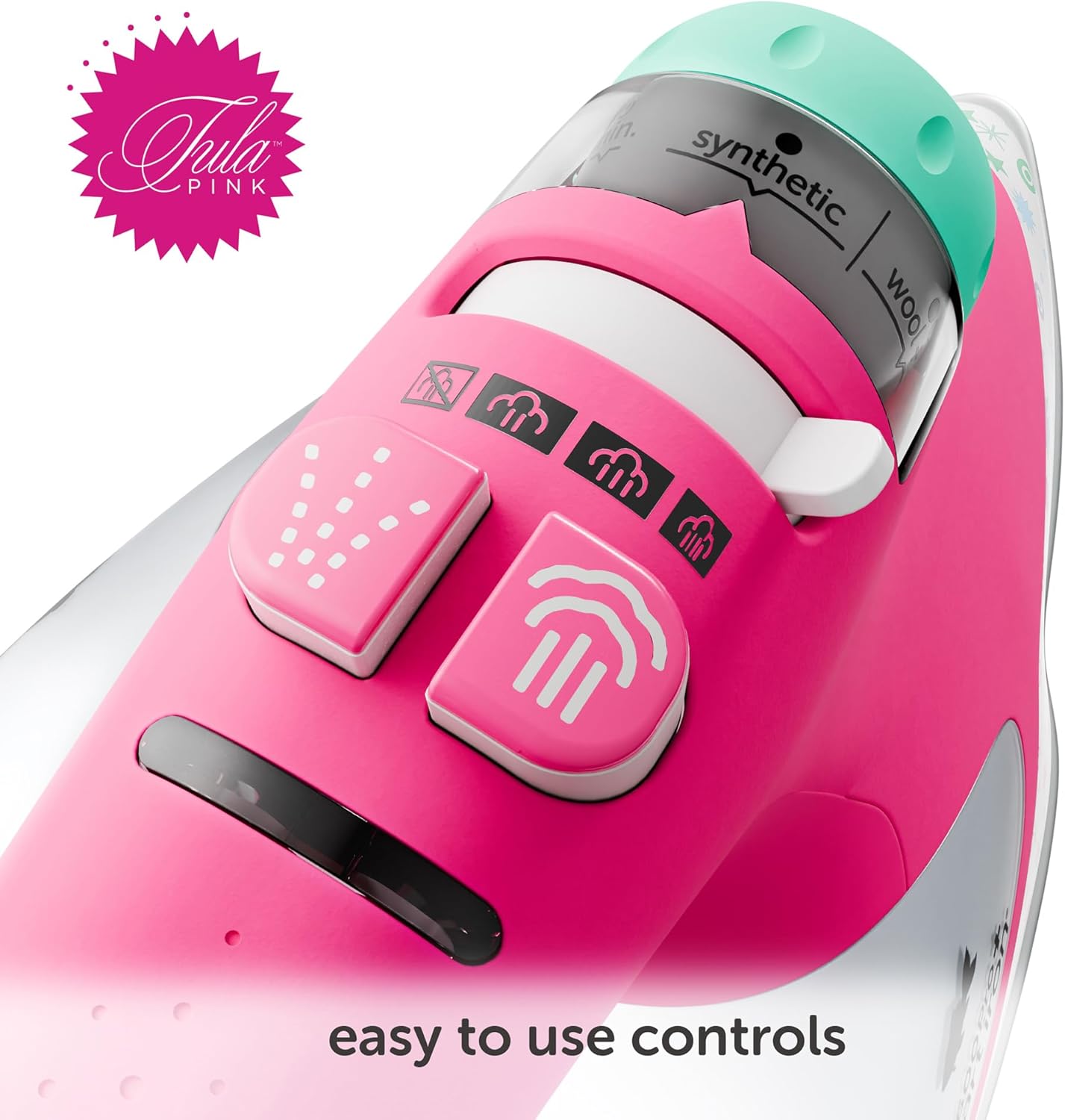 oliso TG1600 Pro Plus SmartIron mit automatischem Lift – zum Bügeln von Kleidung, Nähen, Quilten und Basteln | Diamond Ceramic-Flow-Bügelsohle, Tula Pink