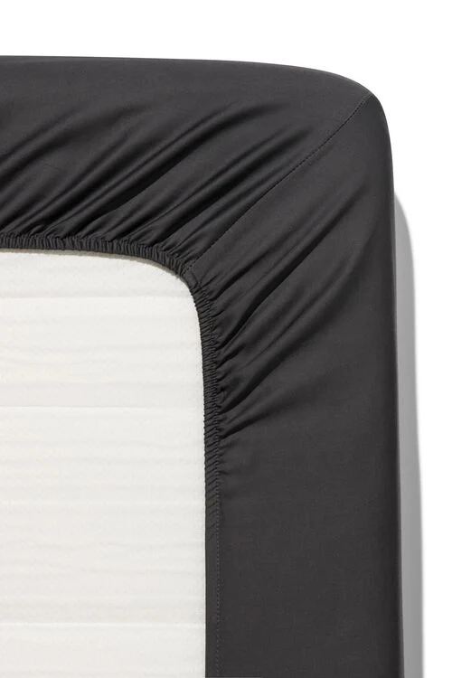 drap-housse satin 90x220 gris foncé