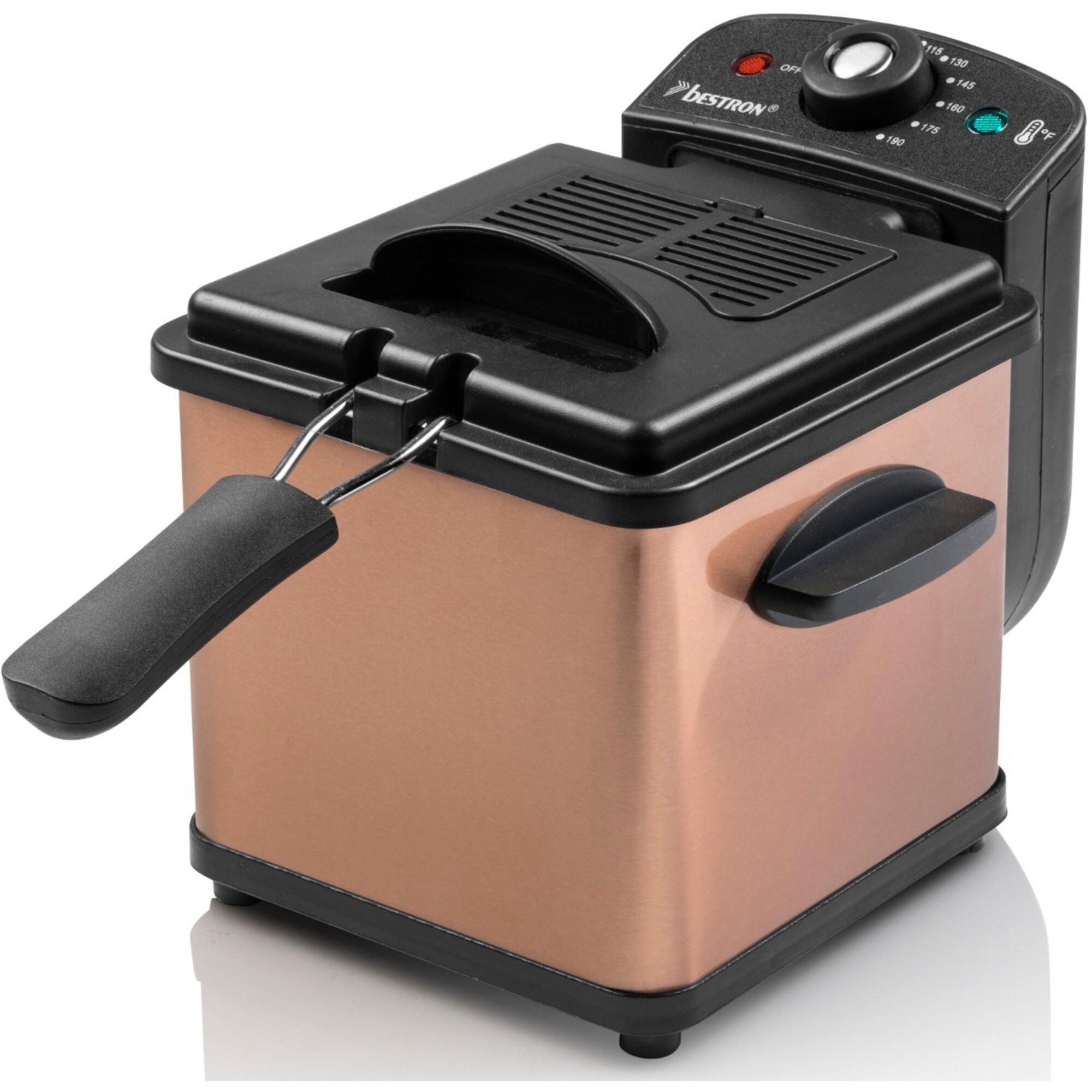 Bestron Fritteuse Mini Fritteuse AF100CO, mit Kaltzonen-Technik