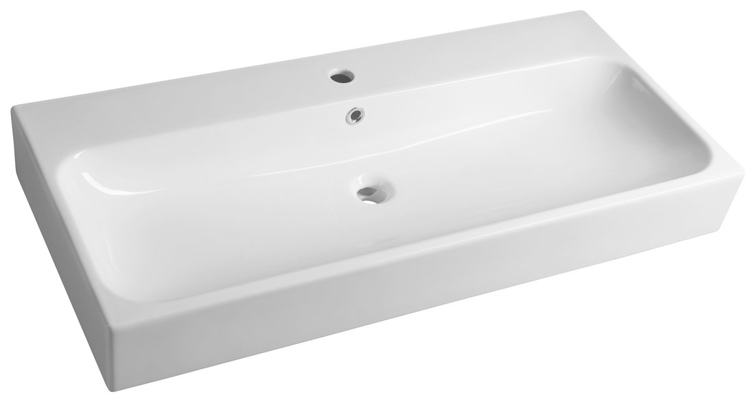 Sapho Toridi keramische wastafel 101x46cm met 1 kraangat wit