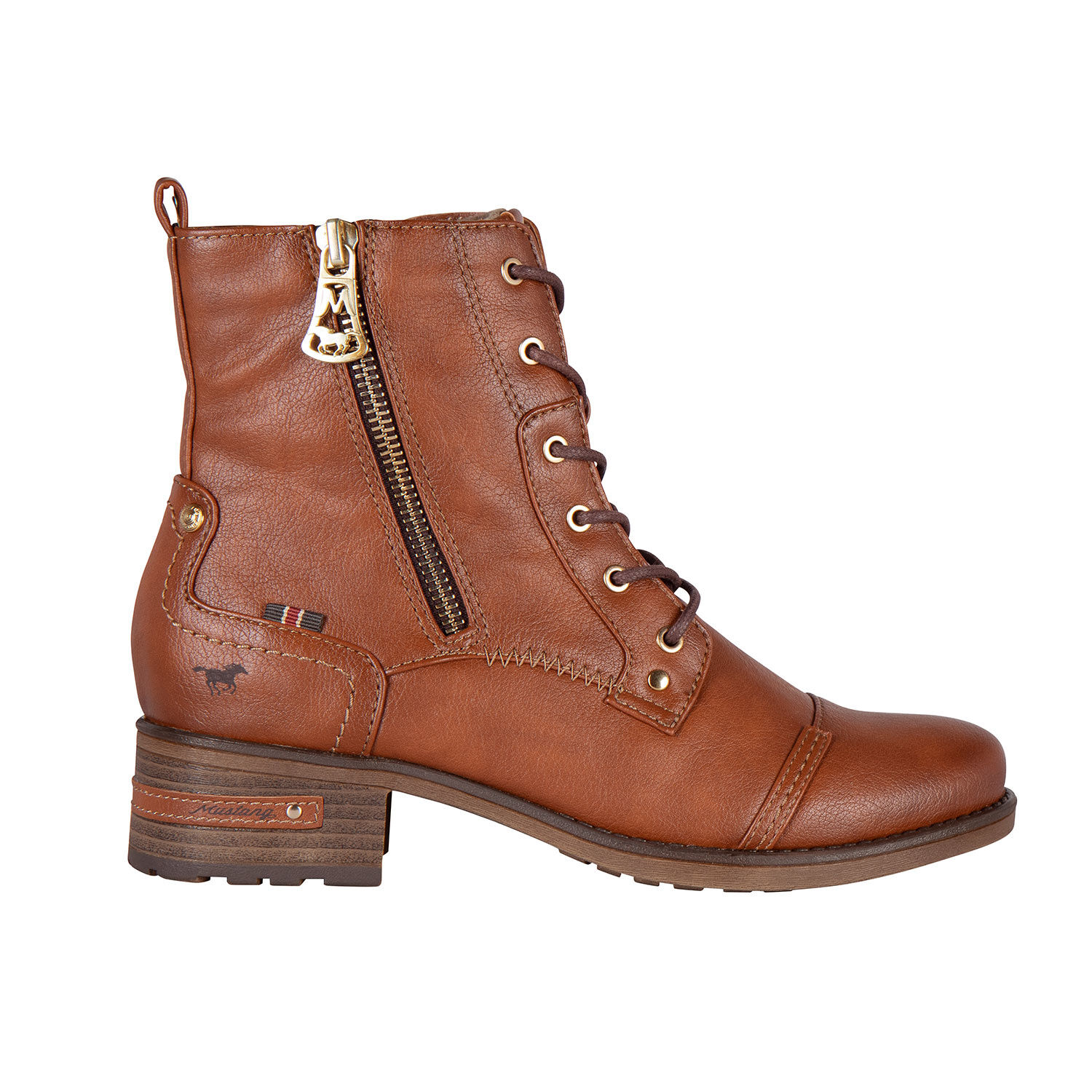 Mustang Schnürstiefelette aus pflegeleichtem Softmaterial