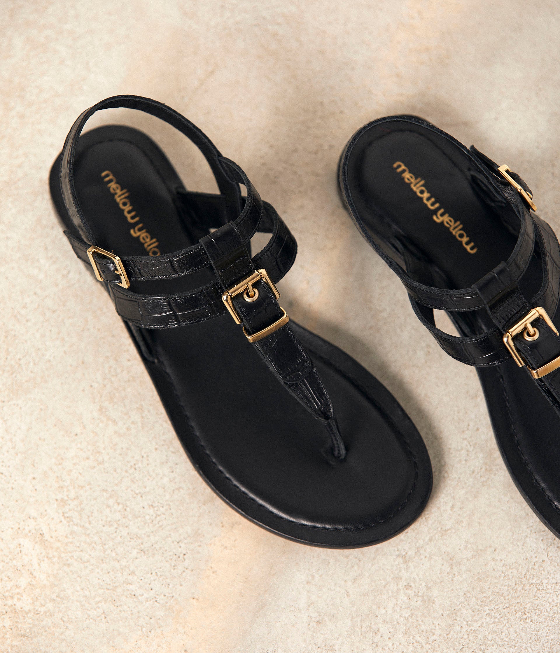 Sandales-tongs noires Carolina