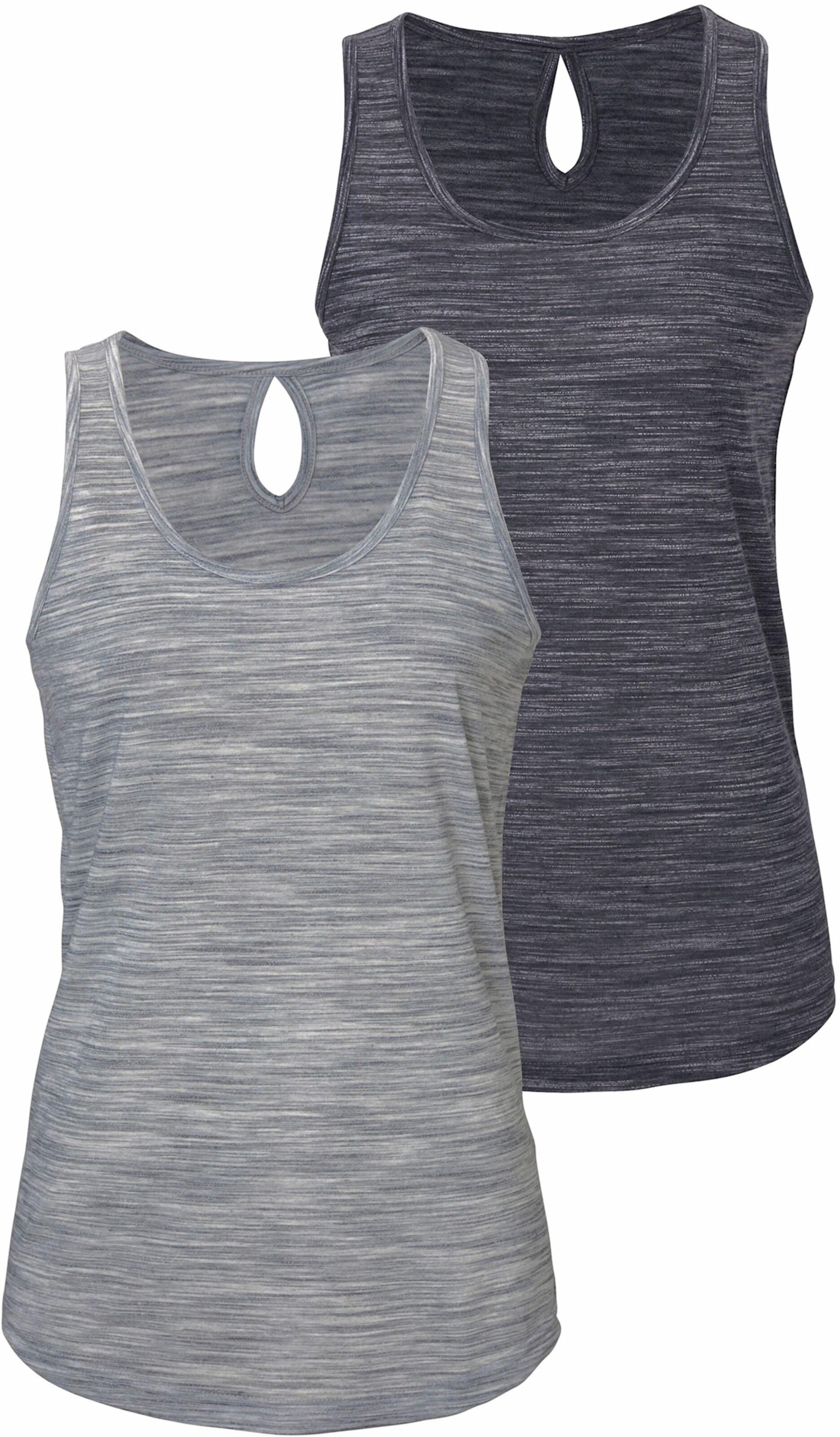 Beachtime Tanktop in schwarz-meliert, grau-meliert