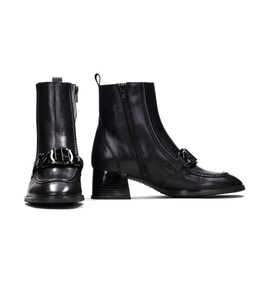Botas de tornozelo Hispanitas Charliez em couro preto - Salto de 4,5 cm -