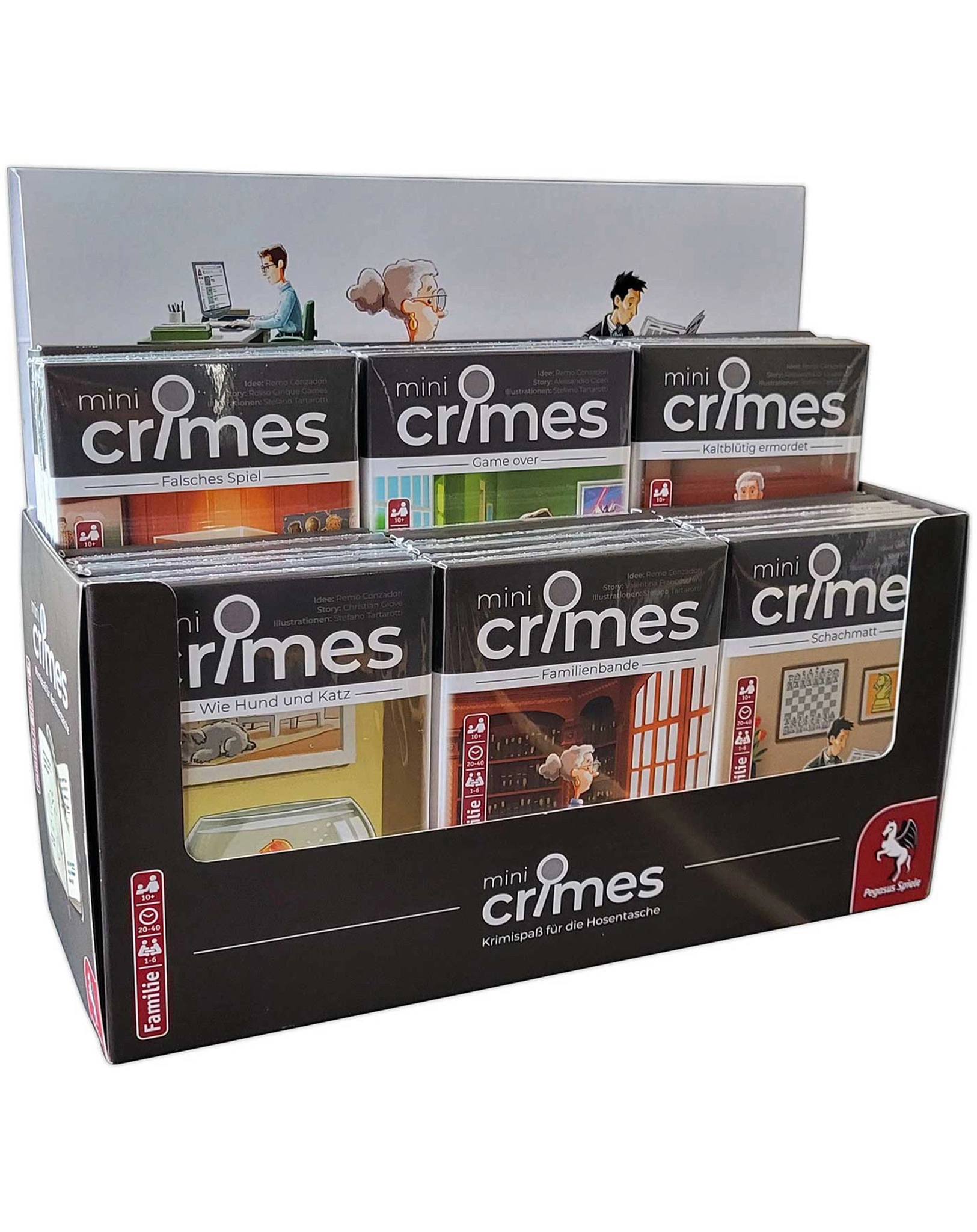 MiniCrimes Display (je 6 der 6 Fälle)
