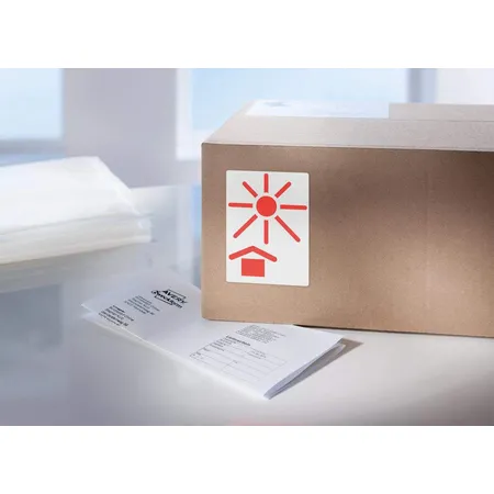 Avery Zweckform 7253 Symbol Warnetiketten 74 x 100 mm, 1 Rolle/200 Etiketten, rot