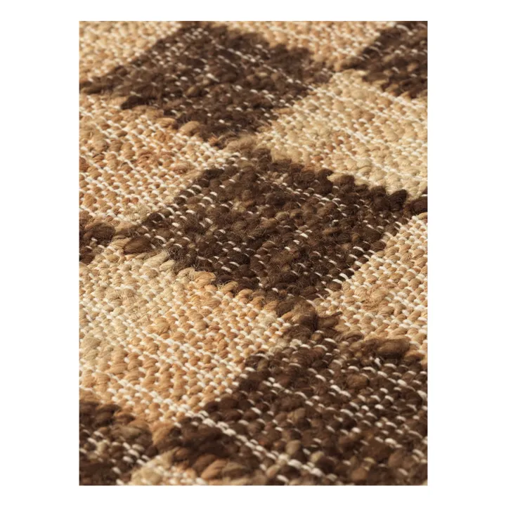 Ferm Living Tapis en jute et laine Check | Café