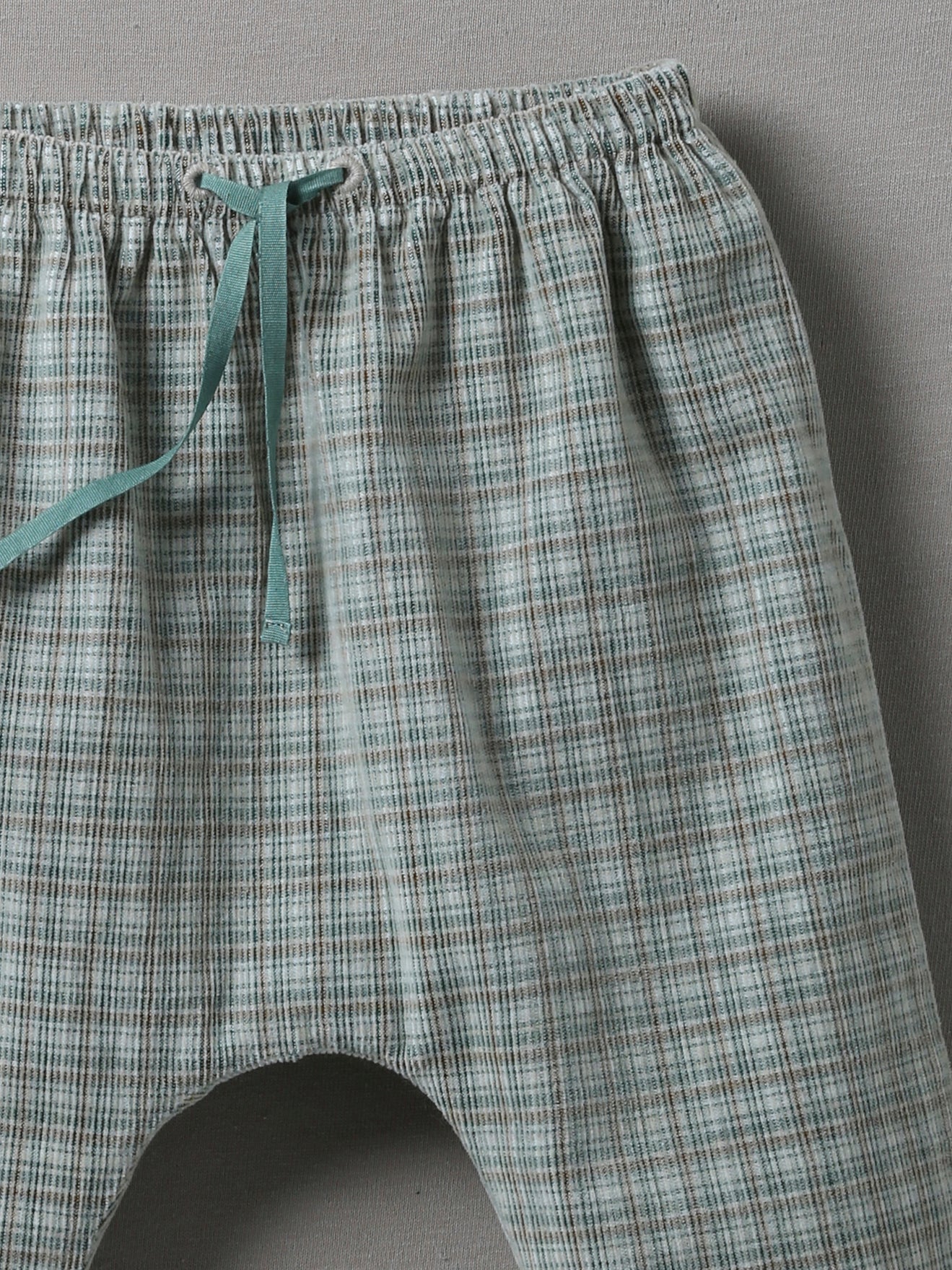 Sarouel en velours Bébé à carreaux