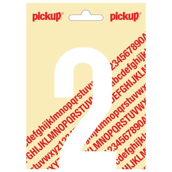 Pickup plakcijfer 2 wit mat 120 mm
