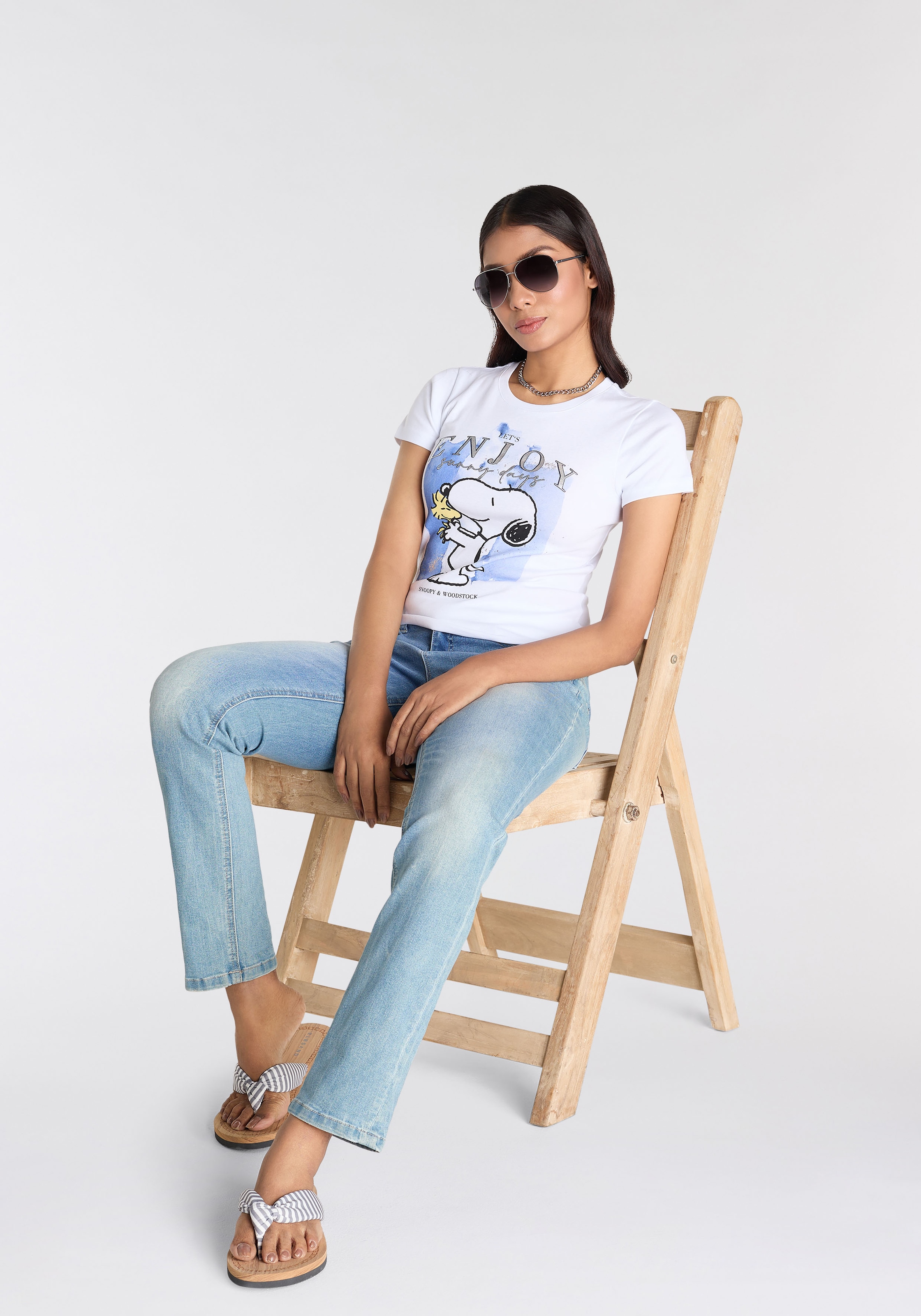 KangaROOS Kurzarmshirt , mit lizensiertem Snoopy Print Originaldesign