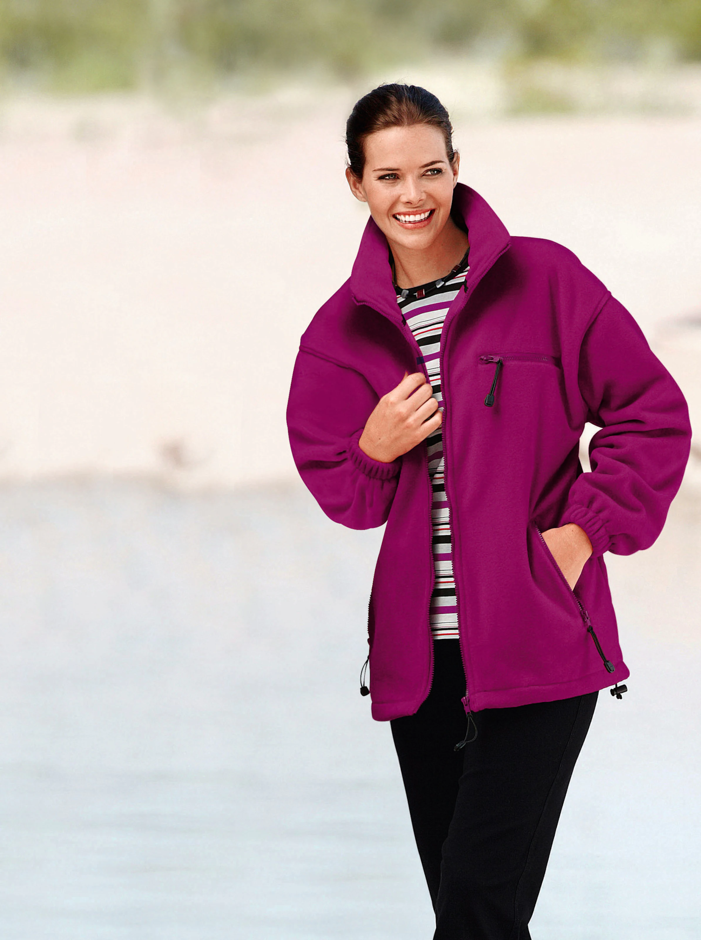 Fleecejacke in fuchsia
