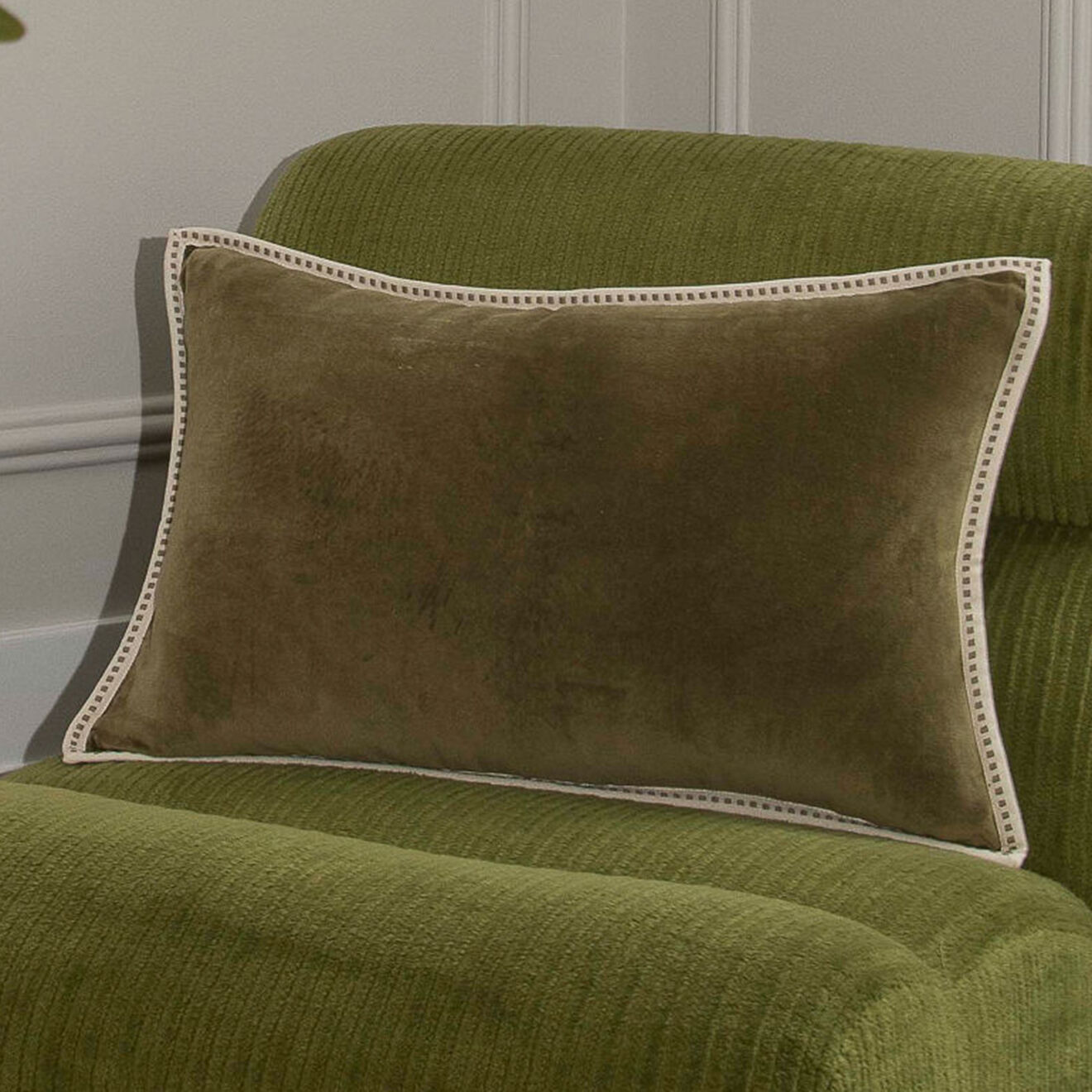 Febronie Housse de coussin velours Ella coriandre