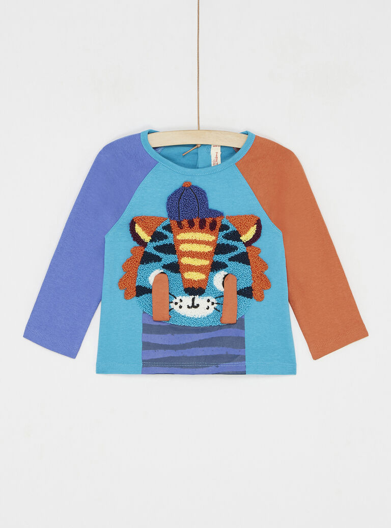 T-shirt turquoise à manches longues pour bébé garçon