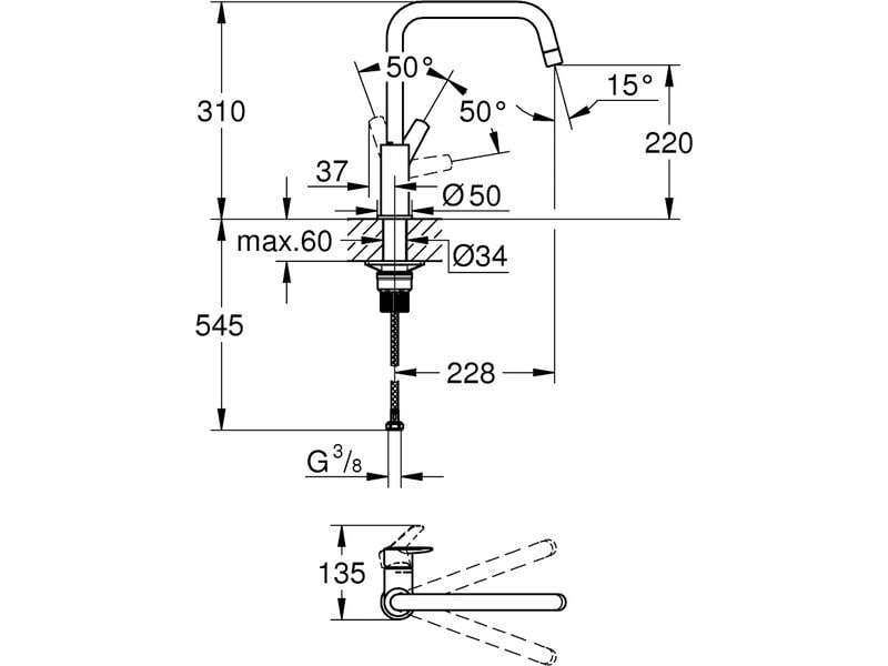 GROHE Küchenarmatur Start Mattschwarz Einhand-Spültischbatterie