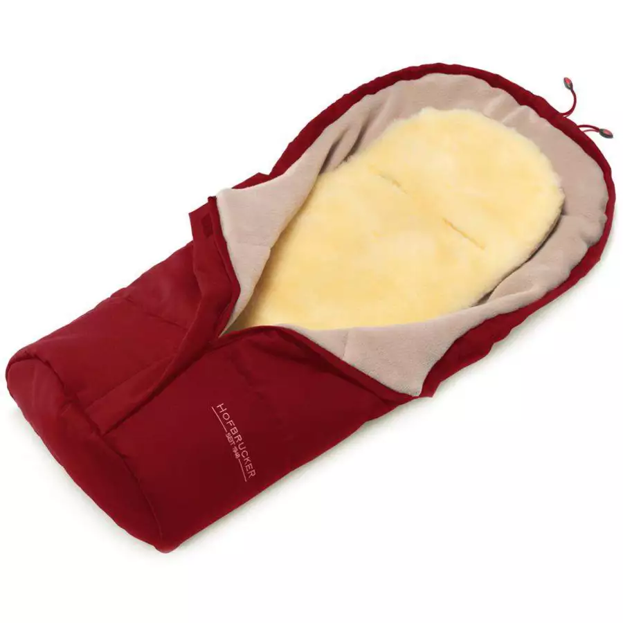 Hofbrucker Lammfell Fußsack - für die Babywanne Leni Hergestellt in Deutschland Rot
