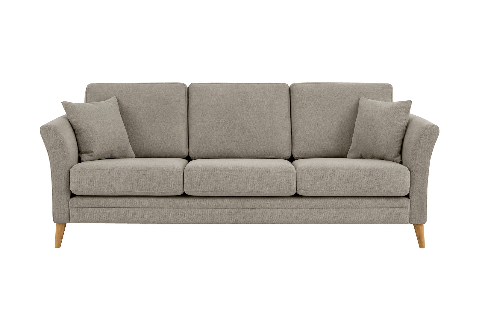 Eden 3-seter sofa Tekstil Brooklyn 14 Latte med ben i eik natur (15137).