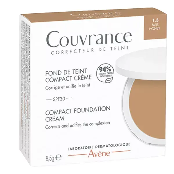 Avène Couvrance Base Compacta Cremosa Acabamento Semimate Mel 8,5g