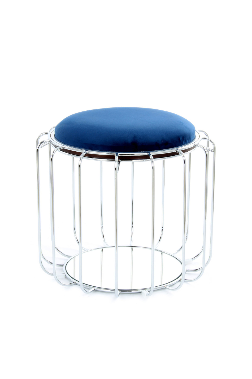 Tisch-Hocker COMFORTABLE - dunkelblau-silber - Metall