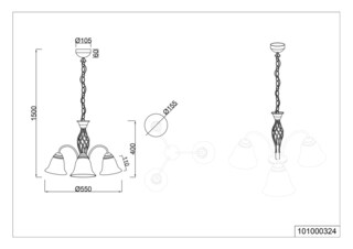 Rustica Krone braun, mehrfarbig, rot, 101000324, D/H: 55/150 cm, Metall