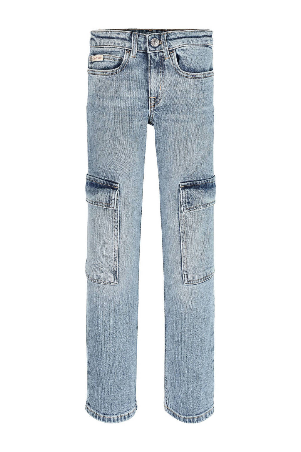 Calvin Klein wide leg regular waist jeans light blue denim
