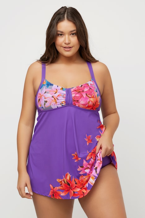 Badekleid, Lilien, Softcups, Powermesh