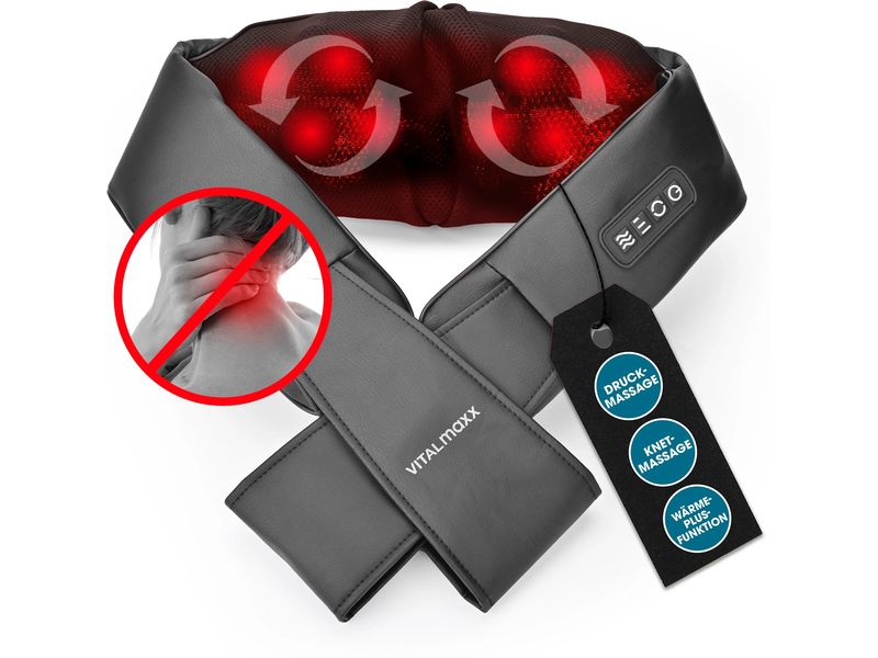 VITALmaxx Nacken-Massagekissen 12 V, Schwarz Shiatsu-Massagegerät